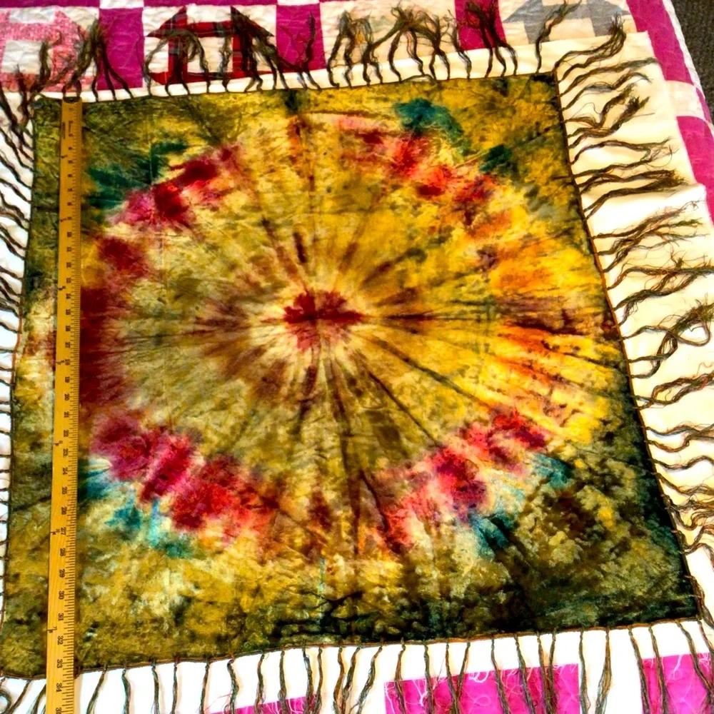Velvet tye dye table cloth/ cover. 33